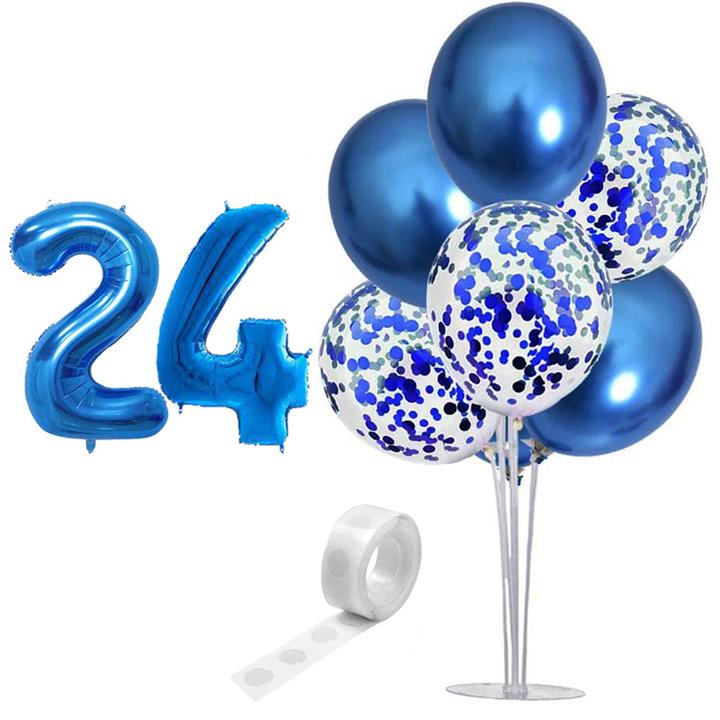 بادکنک آرایی مستر تم طرح کروم شیشه ای پولکی کد 24 بسته 11 عددی
